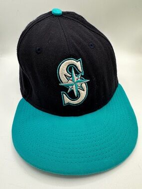 Seattle Mariners New Era 59FIFTY fitted baseball hat/cap, size 7 5/8